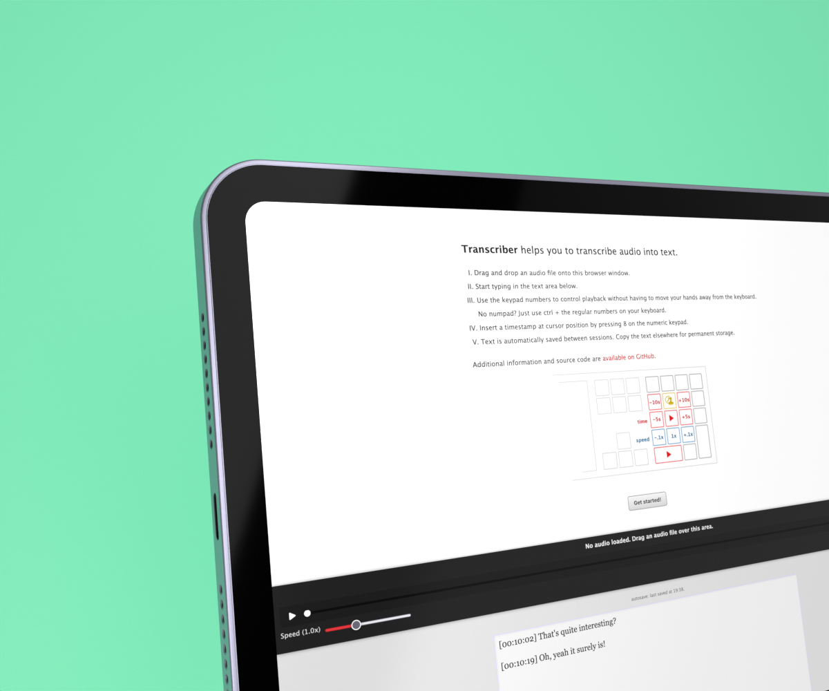 A simple web app to aid audio transcription